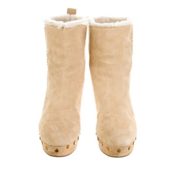 Veronica Beard Daxi Suede Shearling Clog Boots – Size 8.5 - Picture 3 of 7